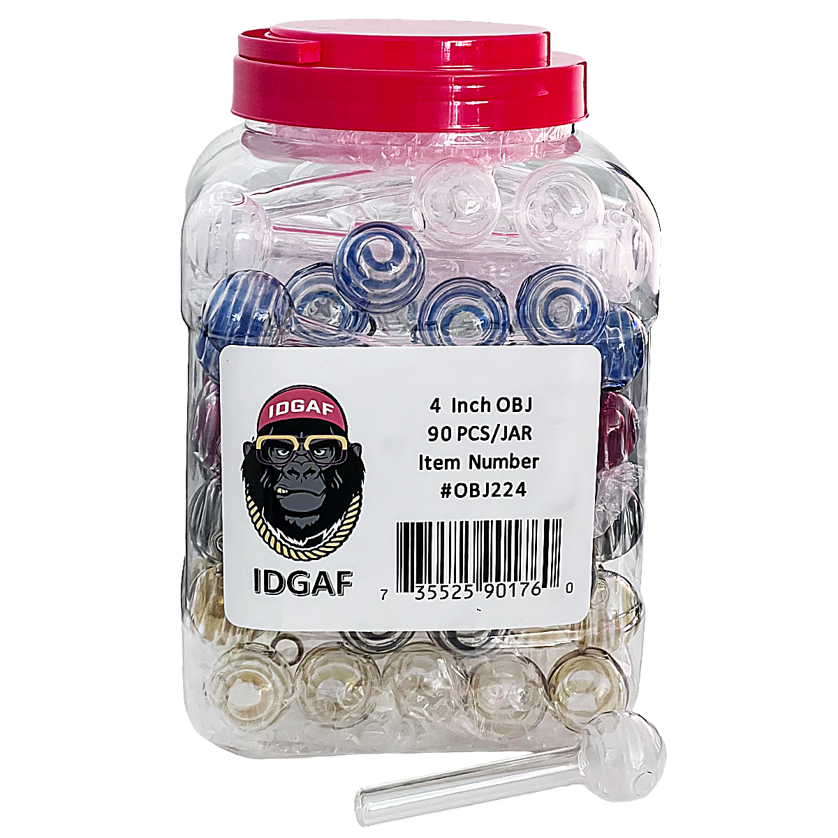 Colorful Spiral Top With Clear Base OB (OBJ224) | 4 inches | 14mm | Male | 90 Count Display  product image